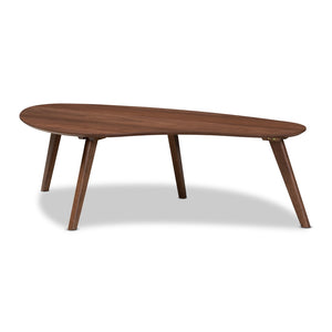 Baxton Studio Baxton Studio Scarlette Mid-Century Coffee Table - Walnut Finish, Stylish Rounded Edges & Durable Design Scarlette-Walnut-CT