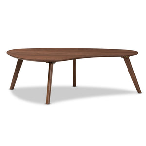 Baxton Studio Baxton Studio Scarlette Mid-Century Coffee Table - Walnut Finish, Stylish Rounded Edges & Durable Design Scarlette-Walnut-CT