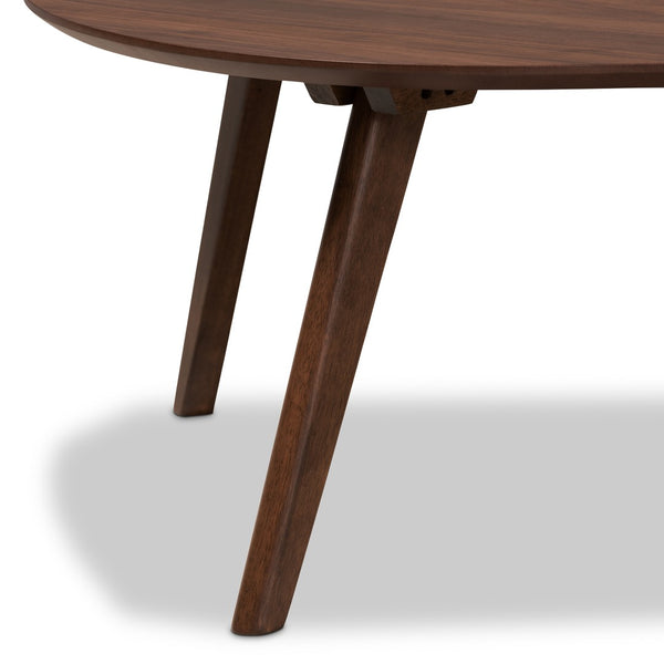 Baxton Studio Baxton Studio Scarlette Mid-Century Coffee Table - Walnut Finish, Stylish Rounded Edges & Durable Design Scarlette-Walnut-CT