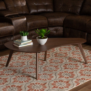 Baxton Studio Baxton Studio Scarlette Mid-Century Coffee Table - Walnut Finish, Stylish Rounded Edges & Durable Design Scarlette-Walnut-CT