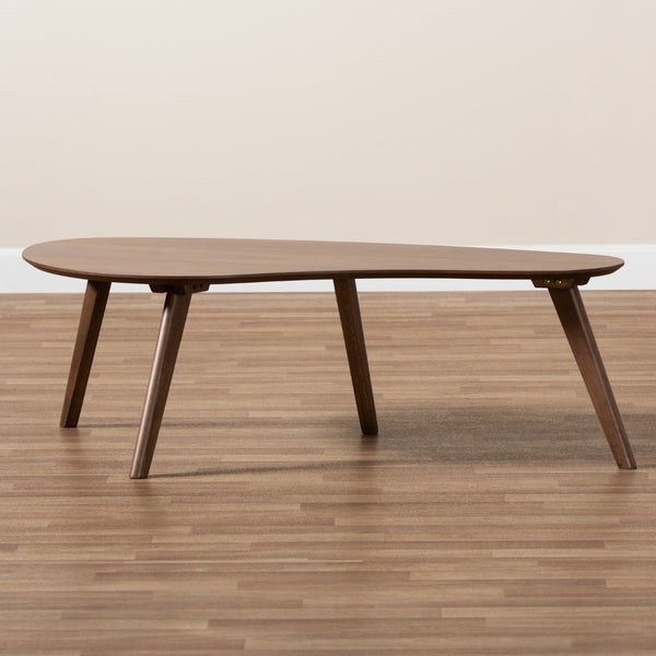 Baxton Studio Baxton Studio Scarlette Mid-Century Coffee Table - Walnut Finish, Stylish Rounded Edges & Durable Design Scarlette-Walnut-CT