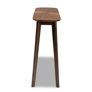 Baxton Studio Baxton Studio Wendy Console Table – Mid-Century Modern Walnut Accent for Narrow Spaces & Decor Walnut Sunburst Console Table