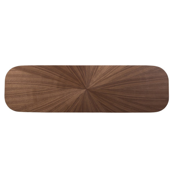 Baxton Studio Baxton Studio Wendy Console Table – Mid-Century Modern Walnut Accent for Narrow Spaces & Decor Walnut Sunburst Console Table