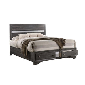 English Elm Traditional Full 4PC Storage Bedroom Set in Gray – Engineered Wood Bed, 7-Drawer Dresser, Mirror, Nightstand B009S01341