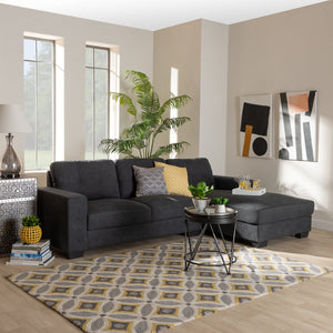 Baxton Studio Baxton Modern Upholstered Sectional Sofa in Chic Dark Grey for Stylish Living Room Comfort Langley Dark Right J099C-Dark Grey-RFC