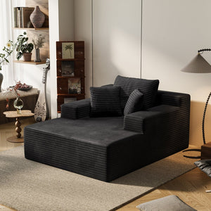 English Elm 64.96-inch Corduroy Sofa Bed Deep Seat Recliner for Living Room or Guest Space W3108P404509