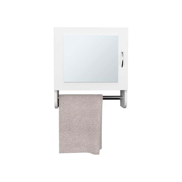 English Elm Medicine Compact Wall Cabinet with Mirror Door, Engineered Wood Storage, Durable, Space-Saving Design White 20.28 L x 18.31 W x 2.36 H B097P250833