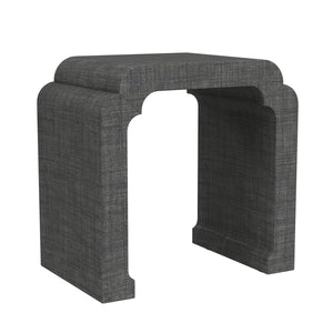Butler Specialty Chatham Waterfall Side Table - Hand-woven Raffia With Modern Charm And Organic Textured Design Charcoal Gmelina Arborea Wood,Mdf,Raffia 9739420-butler