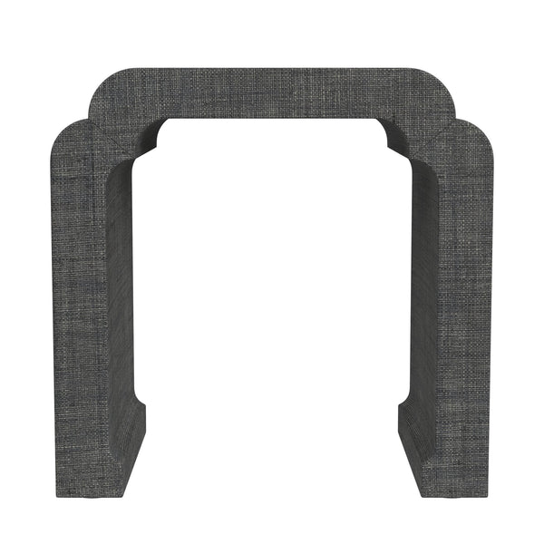 Butler Specialty Chatham Waterfall Side Table - Hand-woven Raffia With Modern Charm And Organic Textured Design Charcoal Gmelina Arborea Wood,Mdf,Raffia 9739420-butler