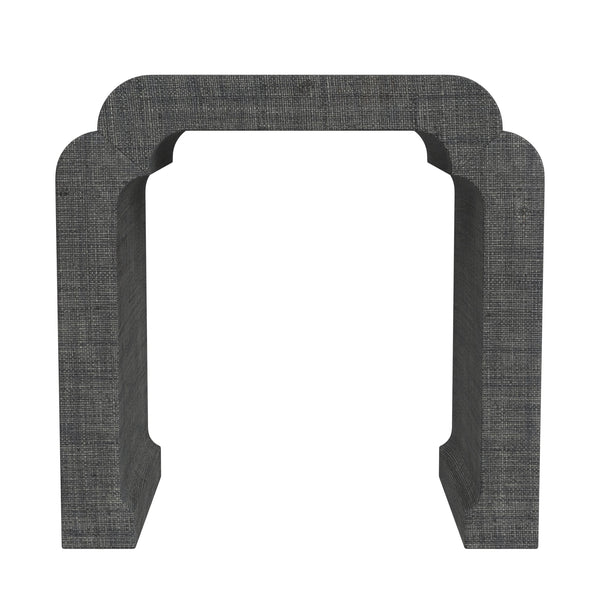 Butler Specialty Chatham Waterfall Side Table - Hand-woven Raffia With Modern Charm And Organic Textured Design Charcoal Gmelina Arborea Wood,Mdf,Raffia 9739420-butler