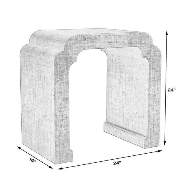 Butler Specialty Chatham Waterfall Side Table - Hand-woven Raffia With Modern Charm And Organic Textured Design Charcoal Gmelina Arborea Wood,Mdf,Raffia 9739420-butler
