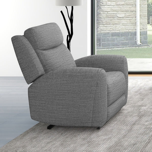 English Elm Contemporary Sandbach Manual Glider Recliner with Padded Track Arms, Smooth Motion, Soft Neutral Fabric Upholstery Gray 44 L x 31 W x 26 H B2741P385164