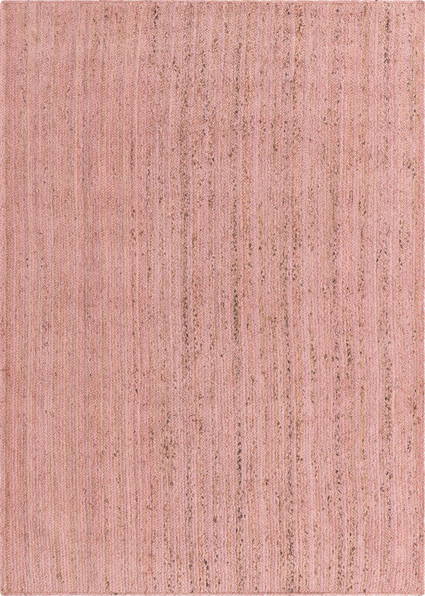 Unique Loom Braided Jute Dhaka Hand Braided Solid Rug Light Pink,  7' 1" x 10' 0"