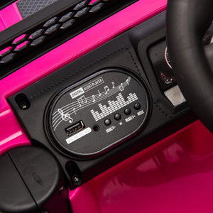 English Elm 12v Kids Electric Ride on Truck with Parental Remote Four Wheel Suspension and Led Lights Pink W1578P187456