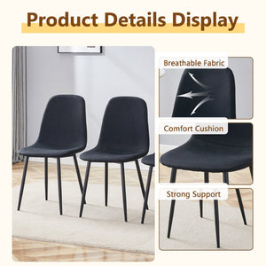 English Elm Table and Chair Set 47 Inch Round Mdf Spliced Top with Dual Tier Storage 4 Seats Black,Wood W1151S03334