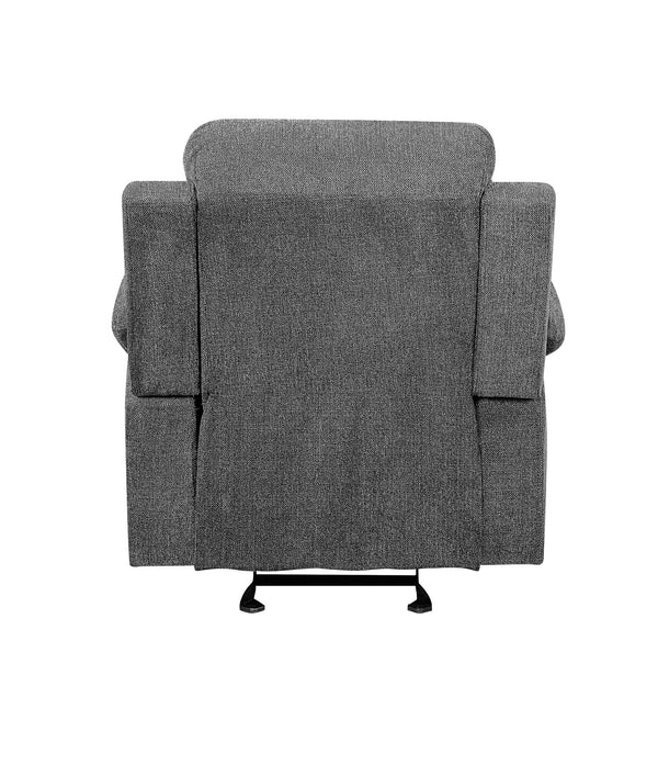 English Elm Kalen Gray Chenille Glider Recliner with Pocket Coil Support, Tufted Back, Pillow-Top Arms, Durable Frame B2726P253089