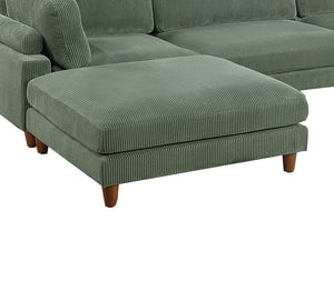 English Elm Contemporary Sage 6Pc Modular Sectional Set With Corduroy Upholstery - Versatile Comfort & Style B011S01159