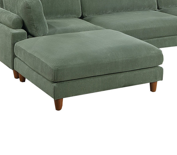 English Elm Contemporary Sage 6Pc Modular Sectional Set With Corduroy Upholstery - Versatile Comfort & Style B011S01159