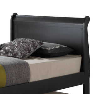 English Elm Timeless Twin Storage Bed Black — Space-Saving Particle Board Design with Under-Bed Organizer, Durable Style B078S00357