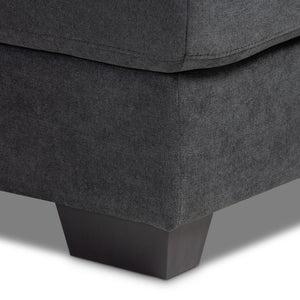 Baxton Studio Baxton Modern Upholstered Sectional Sofa in Chic Dark Grey for Stylish Living Room Comfort Langley Dark Left J099C-Dark Grey-LFC