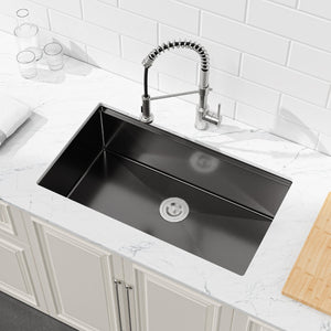 English Elm Stainless Steel Handmade Undermount Kitchen Sink Single Bowl with Brushed Finish T3177P296193