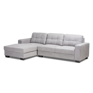 Baxton Studio Baxton Studio Langley Light Grey Sectional Sofa with Left-Facing Chaise for Modern Living Spaces J099C-Light Grey-LFC