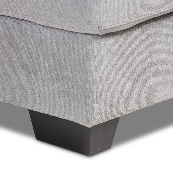 Baxton Studio Baxton Studio Langley Light Grey Sectional Sofa with Left-Facing Chaise for Modern Living Spaces J099C-Light Grey-LFC