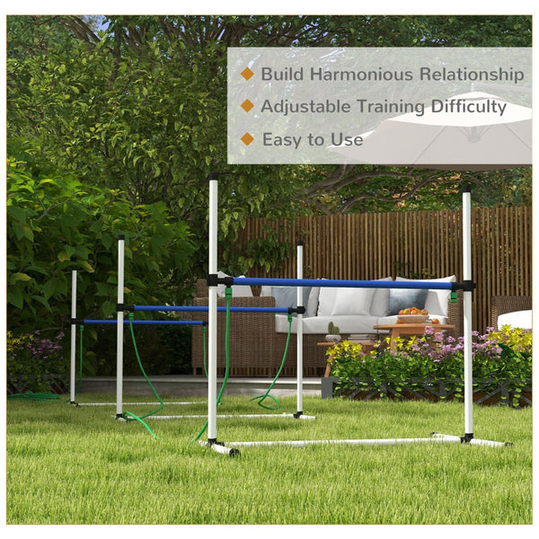 English Elm Pawhut 3-Piece Dog Agility Training Set - Adjustable Hurdles, Water Spray, Carry Bag For Fun Outdoors! W2225P217628-GIGA