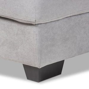 Baxton Studio Baxton Nevin Light Grey Fabric Sectional Sofa with Right Facing Chaise for Modern Living Spaces J099S-Light Grey-RFC