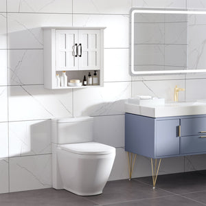English Elm HOMCOM Wall Medicine Cabinet Over Toilet, 3-Tier Adjustable Shelves, Moisture-Resistant MDF Storage W2225P250002