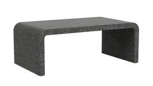 Butler Specialty Chatham Glass And Raffia Square Coffee Table - Modern Elegance With Textured Natural Finish Charcoal Gmelina Arborea Wood,Mdf,Raffia 9744420-butler