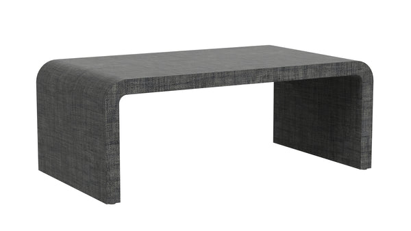 Butler Specialty Chatham Glass And Raffia Square Coffee Table - Modern Elegance With Textured Natural Finish Charcoal Gmelina Arborea Wood,Mdf,Raffia 9744420-butler
