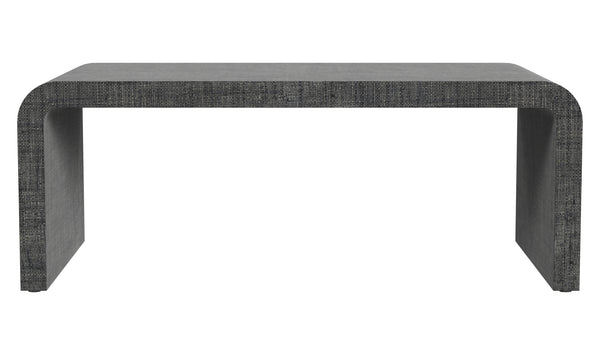 Butler Specialty Chatham Glass And Raffia Square Coffee Table - Modern Elegance With Textured Natural Finish Charcoal Gmelina Arborea Wood,Mdf,Raffia 9744420-butler