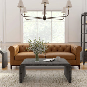 Butler Specialty Chatham Glass And Raffia Square Coffee Table - Modern Elegance With Textured Natural Finish Charcoal Gmelina Arborea Wood,Mdf,Raffia 9744420-butler