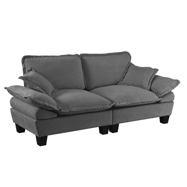 English Elm Chenille Upholstered Two Seat Modular Sofa with Sculpted Arms for Compact Living W3163P419339