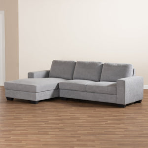 Baxton Studio Baxton Nevin Modern Light Grey Sectional Sofa with Left Facing Chaise - Chic Design & Comfort! J099S-Light Grey-LFC