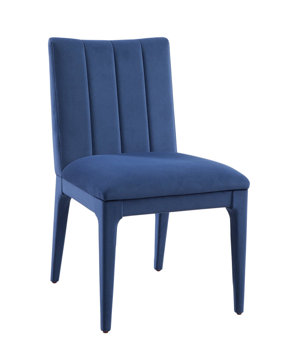 Basset Mirror Brianne Navy Dining Chair Set Of 2 - Luxurious Velvet Upholstery & Modern Glamour For Your Home Blue Wood,Foam,Polyester Fabric 9745-dr-800-2