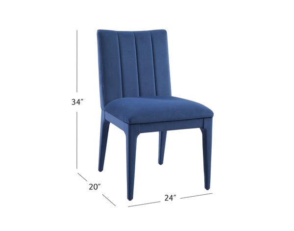 Basset Mirror Brianne Navy Dining Chair Set Of 2 - Luxurious Velvet Upholstery & Modern Glamour For Your Home Blue Wood,Foam,Polyester Fabric 9745-dr-800-2