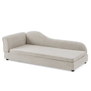 English Elm Oversized Pet Sofa Linen Upholstered Wave Backrest for Large Dogs Modern Living W487P430331