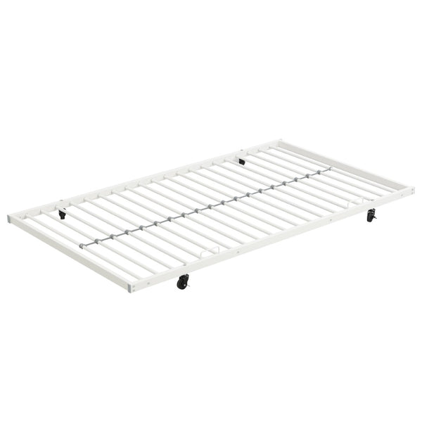 English Elm Metal Bunk Bed with Trundle Steel Frame Kids Sleepover Triple Sleeper White W311P145359