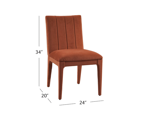 Basset Mirror Brianne Rust Dining Chair Set Of 2 - Modern Glam Velvet Comfort With Stylish Earthy Finish Orange Velvet,Solid Hardwood 9746-dr-800-2