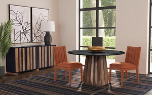 Basset Mirror Brianne Rust Dining Chair Set Of 2 - Modern Glam Velvet Comfort With Stylish Earthy Finish Orange Velvet,Solid Hardwood 9746-dr-800-2