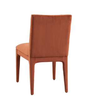 Basset Mirror Brianne Rust Dining Chair Set Of 2 - Modern Glam Velvet Comfort With Stylish Earthy Finish Orange Velvet,Solid Hardwood 9746-dr-800-2