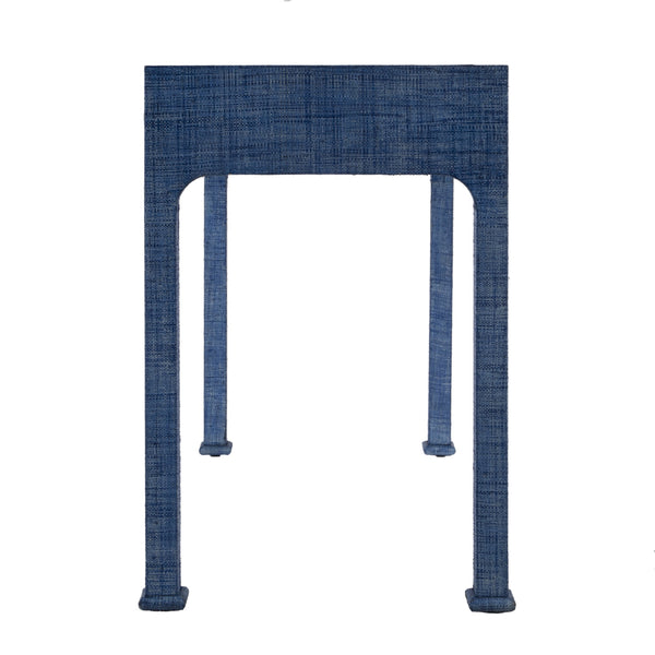 Butler Specialty Chatham Raffia 2-drawer Desk: Luxurious Hand-woven Elegance For Your Stylish Office Or Entryway Blue Saguran Raffia,Gmelina Arborea Wood,Mdf,Oak Veneer,Aluminum 9746361-butler