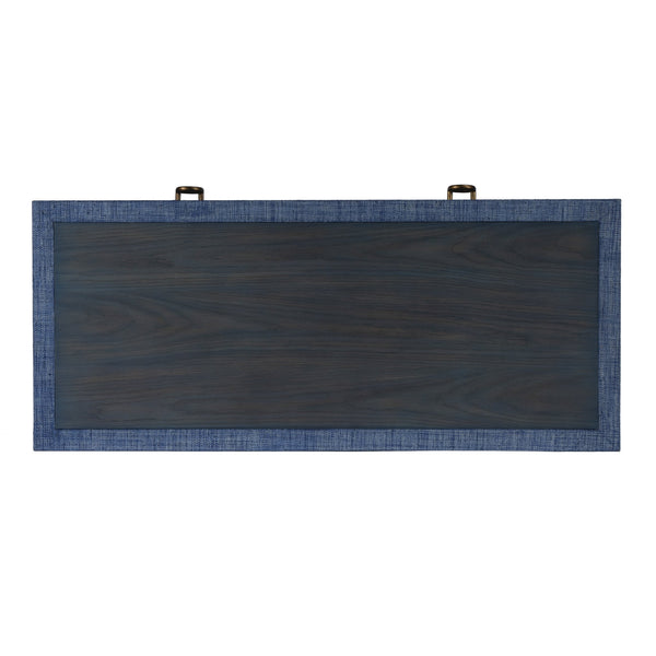 Butler Specialty Chatham Raffia 2-drawer Desk: Luxurious Hand-woven Elegance For Your Stylish Office Or Entryway Blue Saguran Raffia,Gmelina Arborea Wood,Mdf,Oak Veneer,Aluminum 9746361-butler