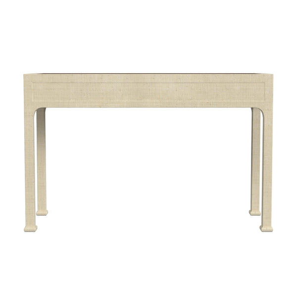 Butler Specialty Chatham Raffia 2-drawer Desk: Luxurious Hand-woven Elegance For Your Stylish Office Or Entryway Natural Saguran Raffia,Gmelina Arborea Wood,Mdf,Oak Veneer,Aluminum 9746362-butler