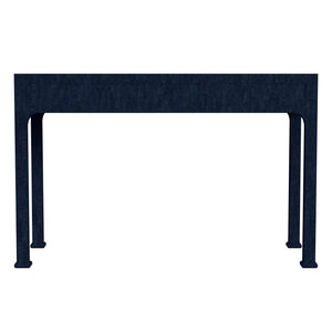 Butler Specialty Chatham Raffia 2-drawer Desk: Luxurious Hand-woven Elegance For Your Stylish Office Or Entryway Navy Blue Saguran Raffia,Gmelina Arborea Wood,Mdf,Oak Veneer,Aluminum 9746410-butler