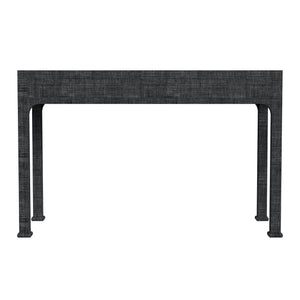 Butler Specialty Chatham Raffia 2-drawer Desk: Luxurious Hand-woven Elegance For Your Stylish Office Or Entryway Charcoal Gmelina Arborea Wood,Mdf,Oak Veneer,Saguran Raffia,Aluminum 9746420-butler