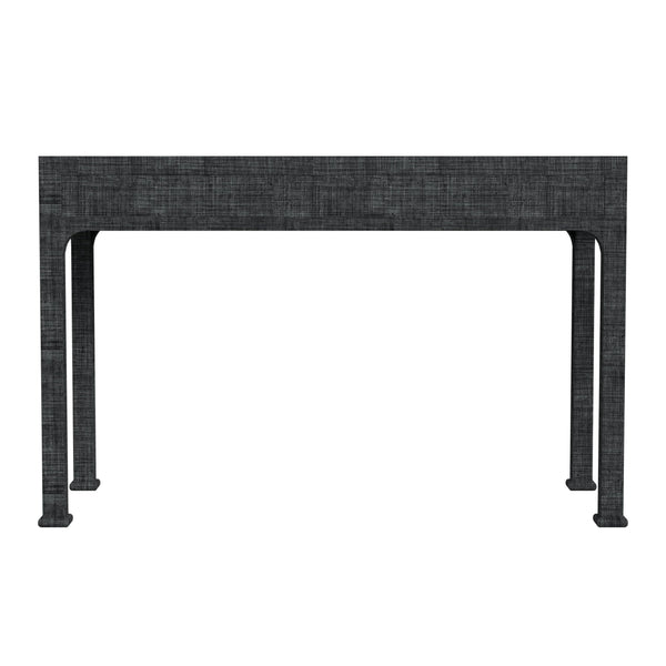 Butler Specialty Chatham Raffia 2-drawer Desk: Luxurious Hand-woven Elegance For Your Stylish Office Or Entryway Charcoal Gmelina Arborea Wood,Mdf,Oak Veneer,Saguran Raffia,Aluminum 9746420-butler