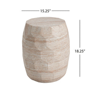 English Elm Christopher Knight Home® - Outdoor/Indoor Lightweight Concrete Side Table - Elegant Travertine Finish For Versatile Spaces N773P253798Z